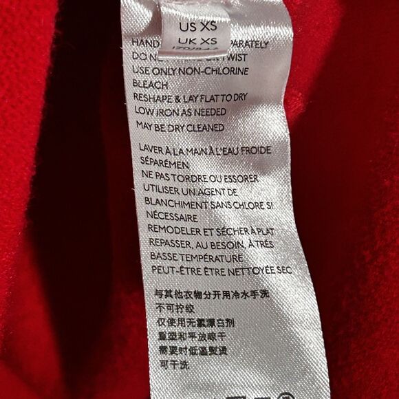 Anthropologie Serena V-Neck Sweater Size XS Rhubarb Red Button Pullover Knit - Picture 7 of 9